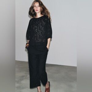 WRINKLED EFFECT ORGANZA PANTS